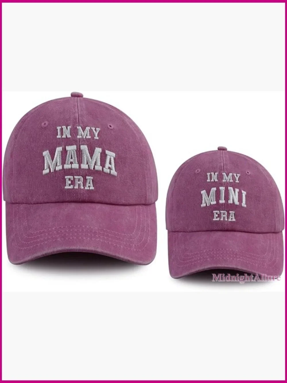 Mommy and Me Matching Baseball Caps Set Adjustable Cotton Embroidered Era Hats